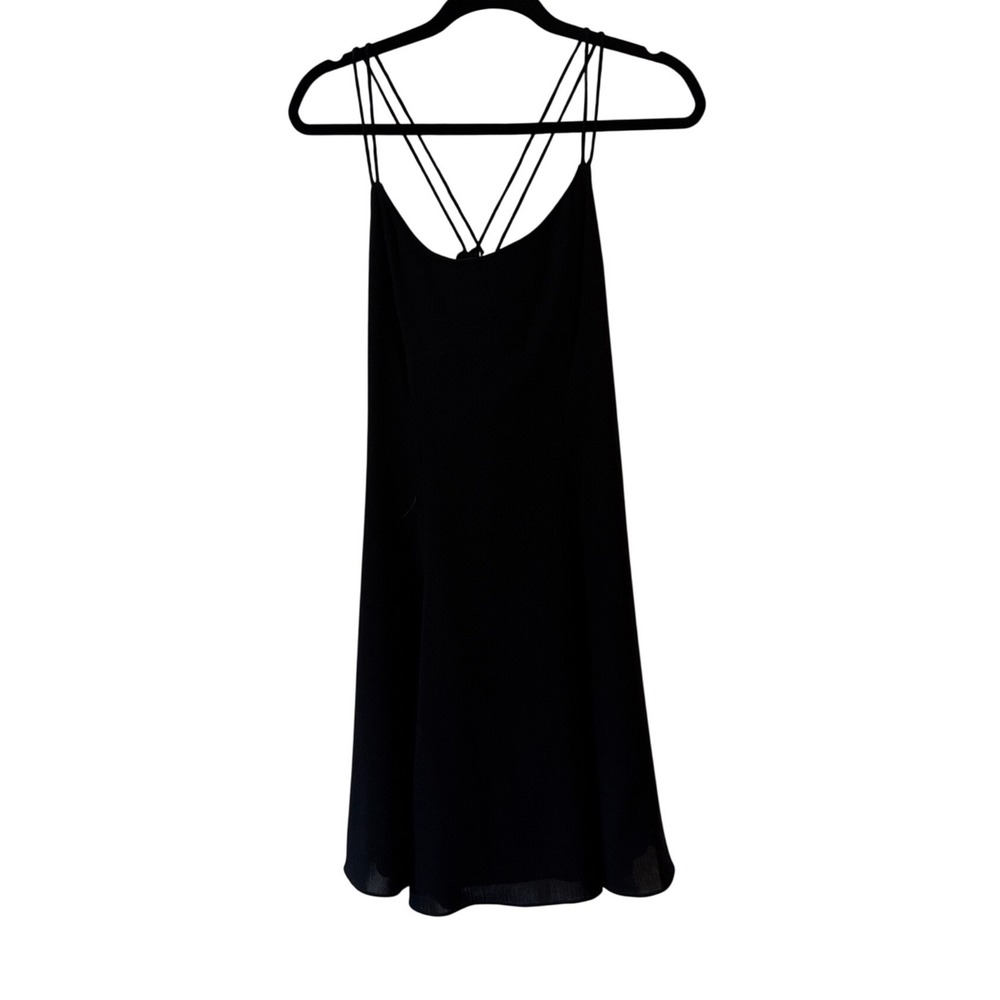 Tahari Black Multi-Strap Back A-Line Mini Dress Women's 10 Timeless Cocktail LBD